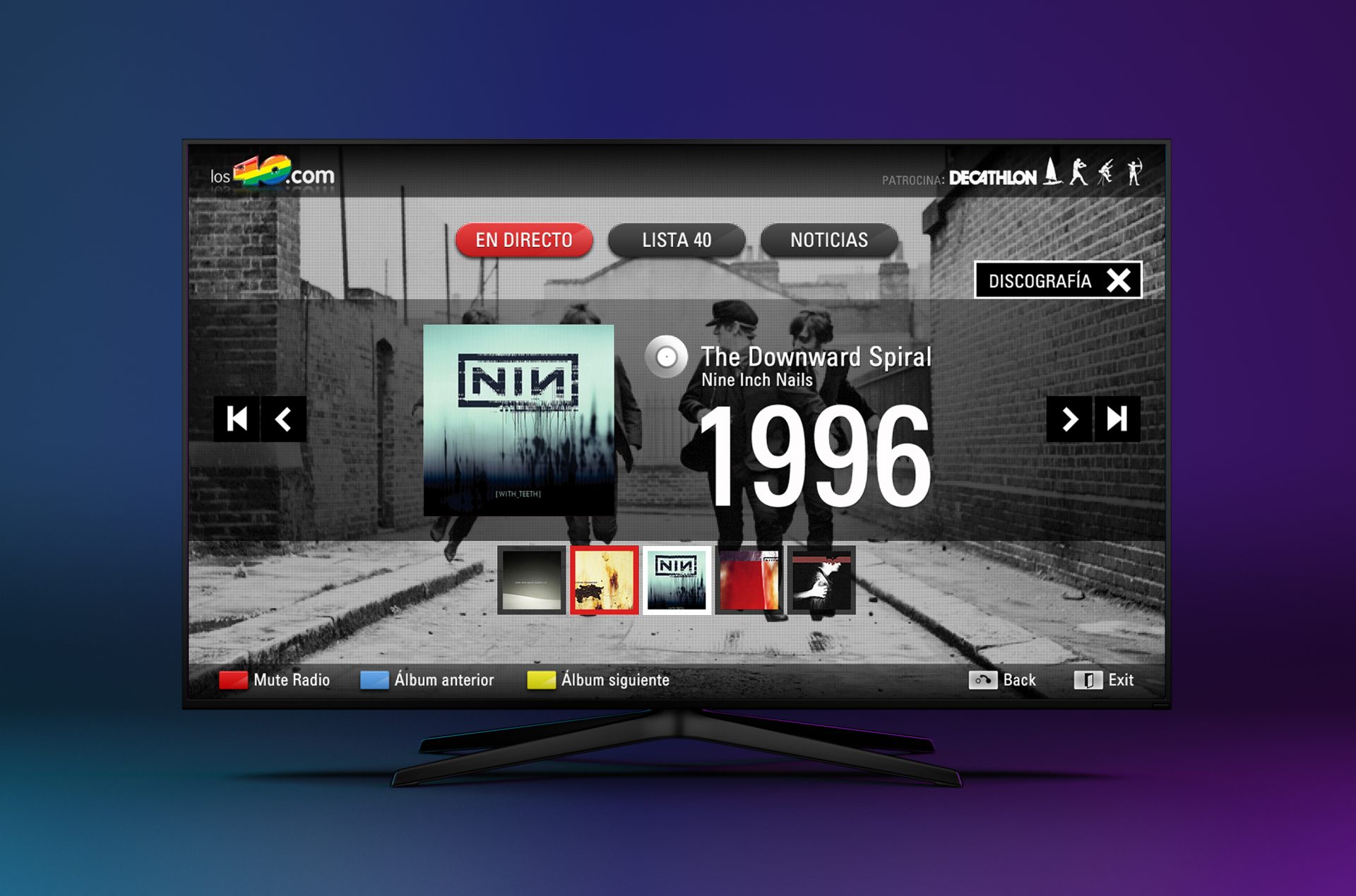 Diseño de aplicación Smart TV Los40 Principales