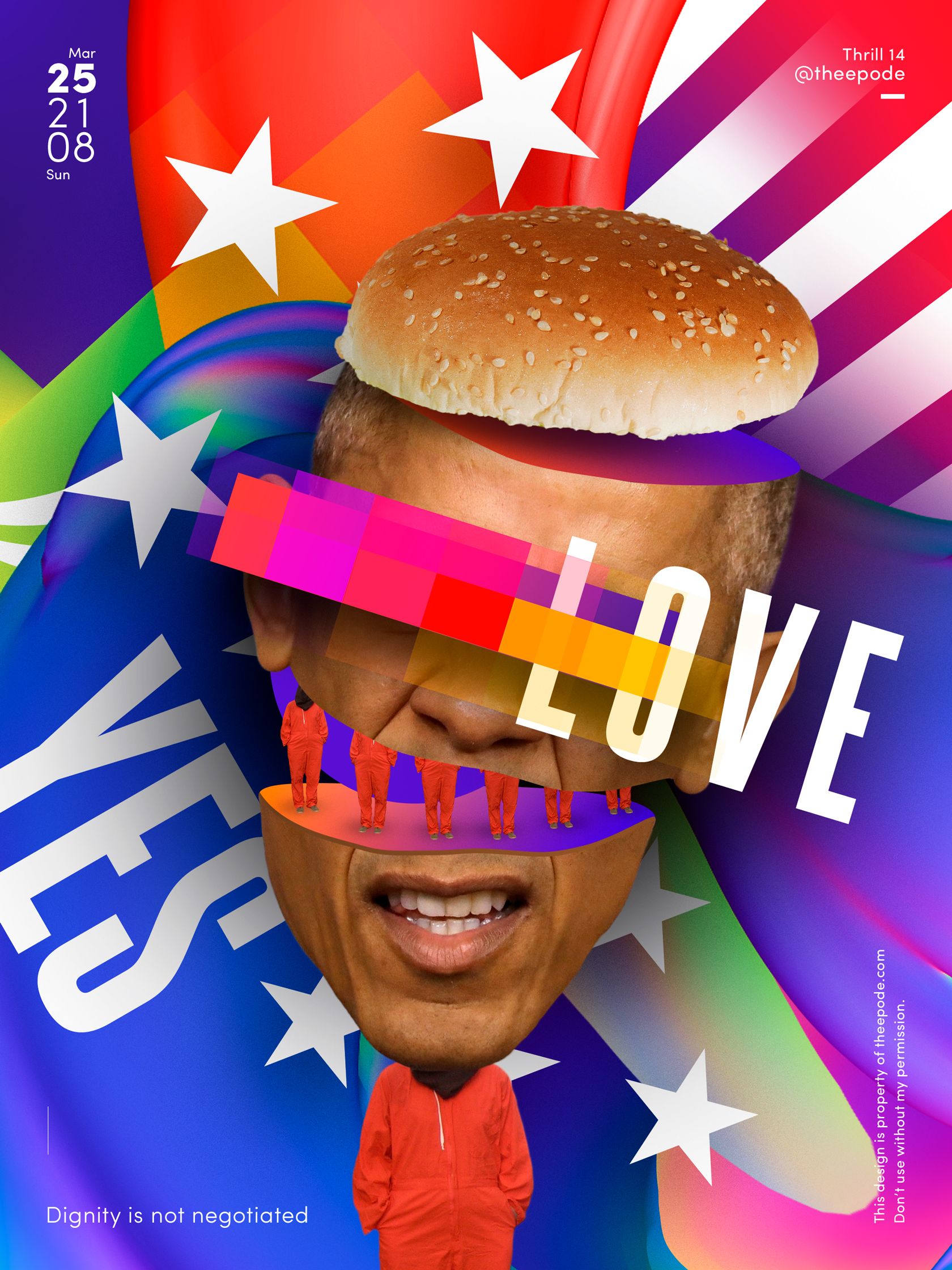 Diseño de póster «Love Obama»