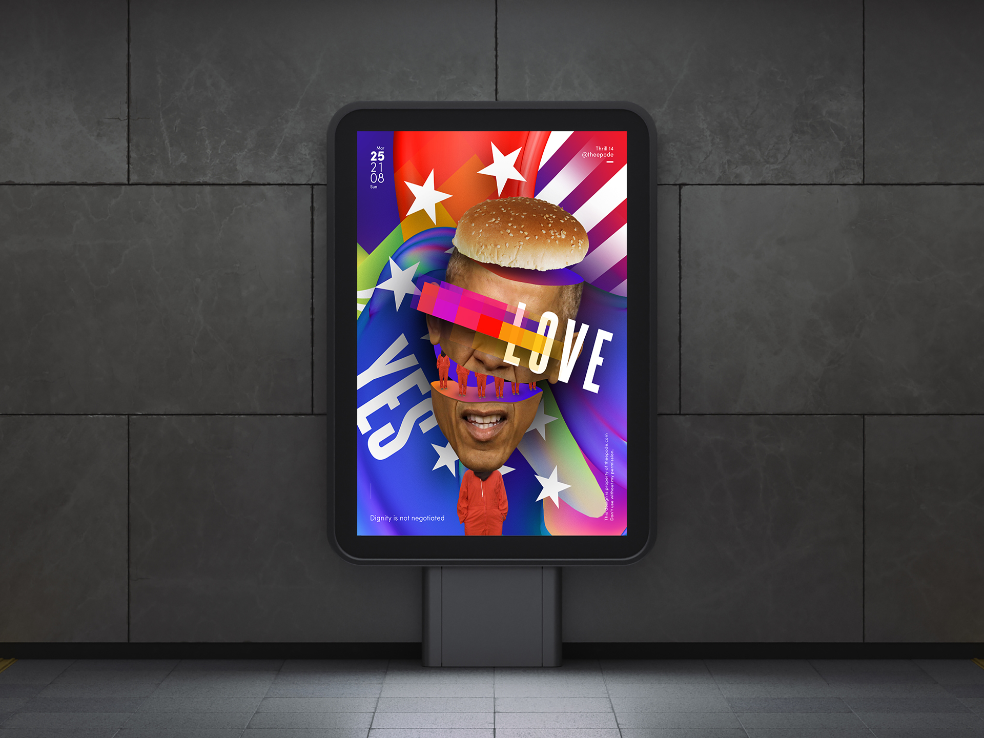 Diseño de póster Love Obama