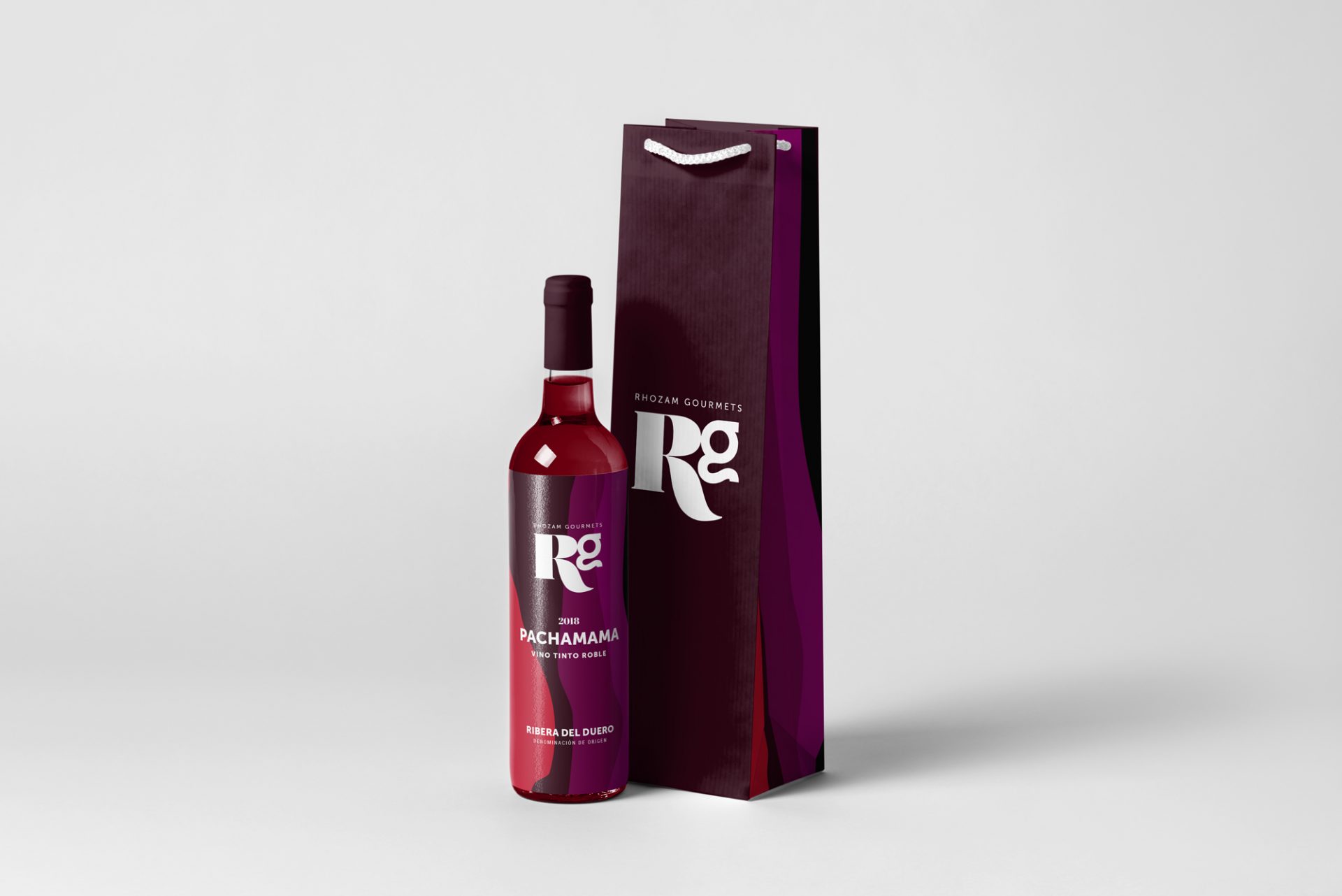 Diseño etiqueta de vino Rhozam Gourmets