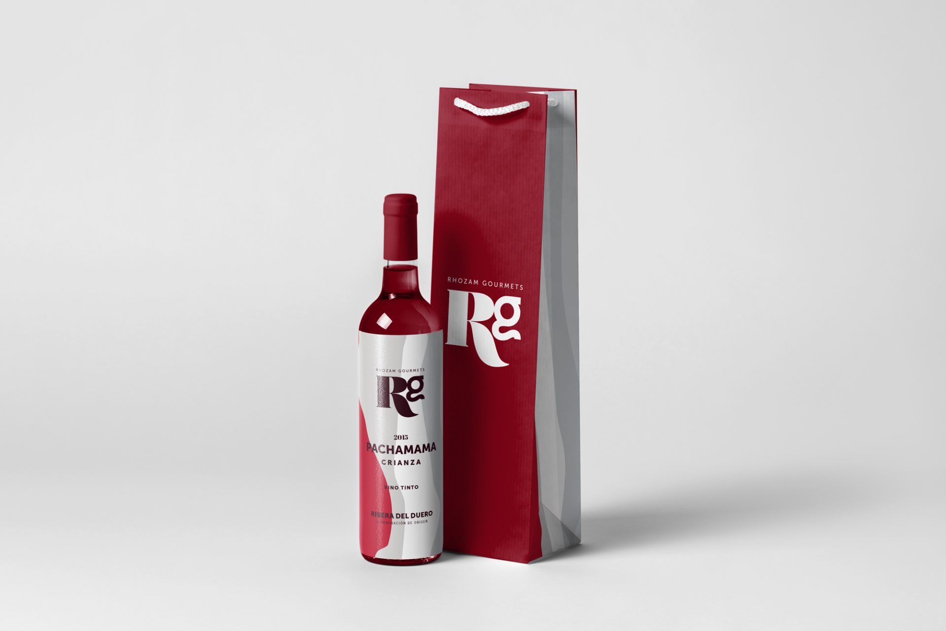 Diseño etiqueta de vino Rhozam Gourmets