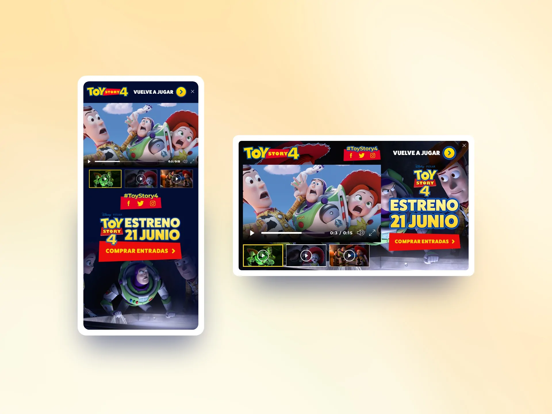 Diseño de promo interactiva Toy Story 4