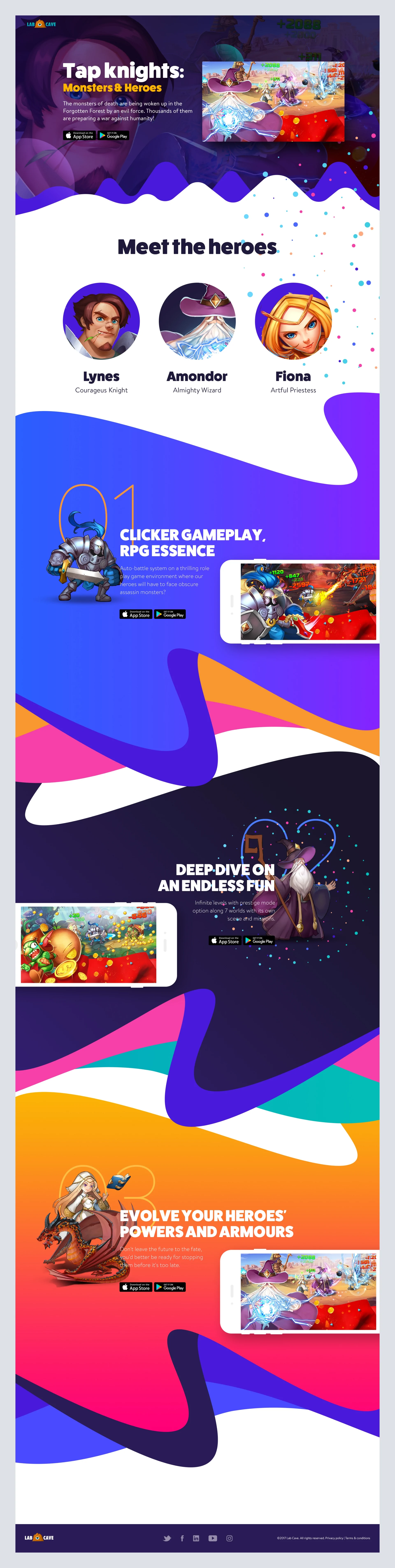 Diseño web Labcave landing juegos